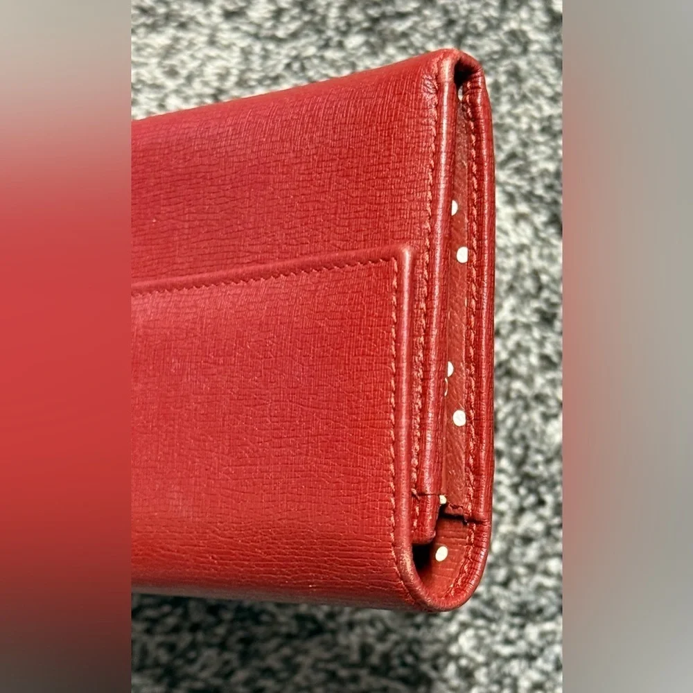 Gucci leather continental dark red wallet